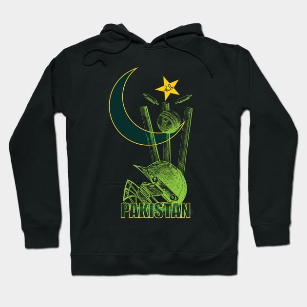 Pakistan Cricket Home Flag Memoribilia Hoodie by CGD